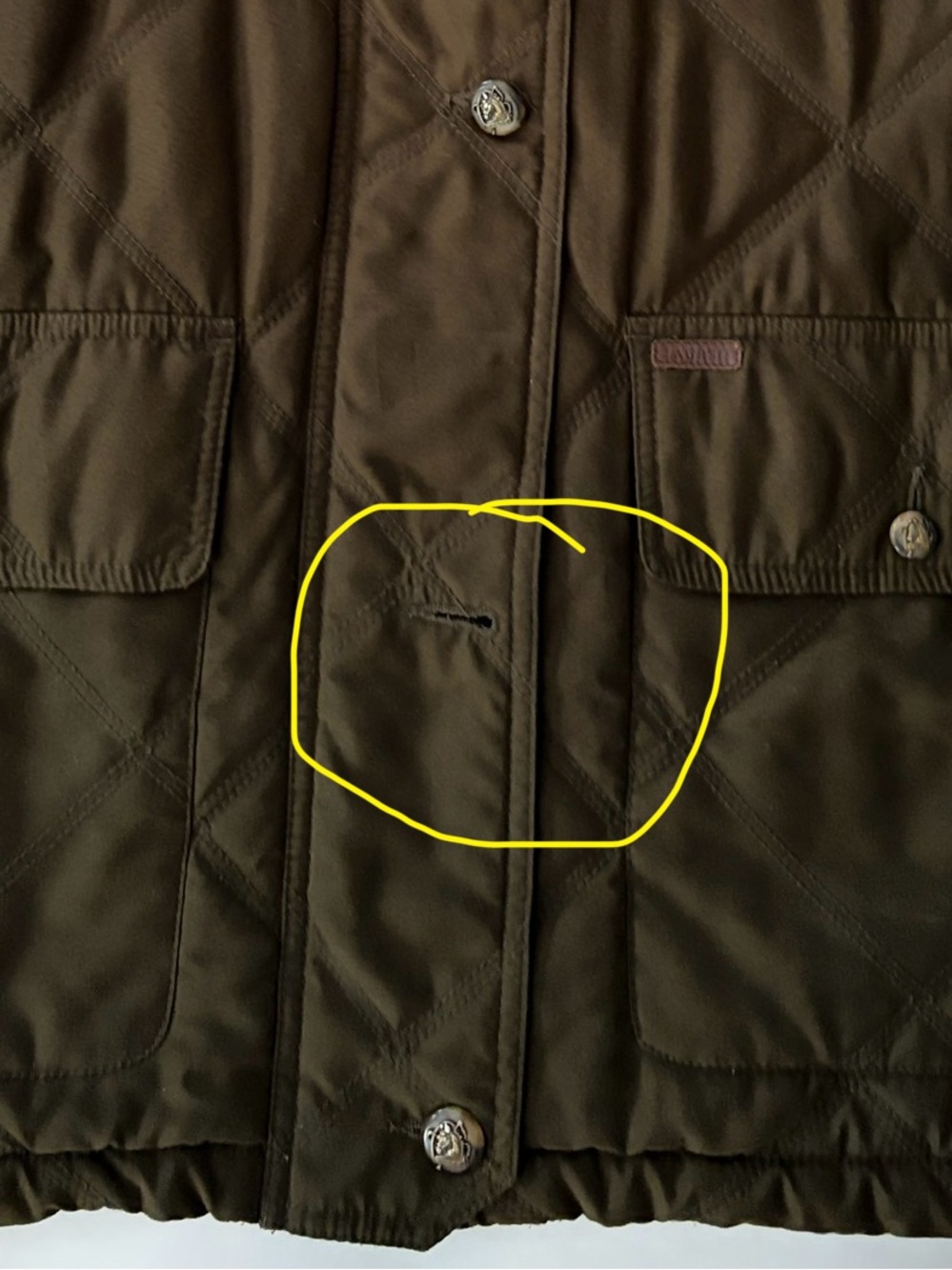 Vintage Lauren Ralph Lauren Barn Jacket Quilted Field Coat Olive Green Small - Picture 16 of 16